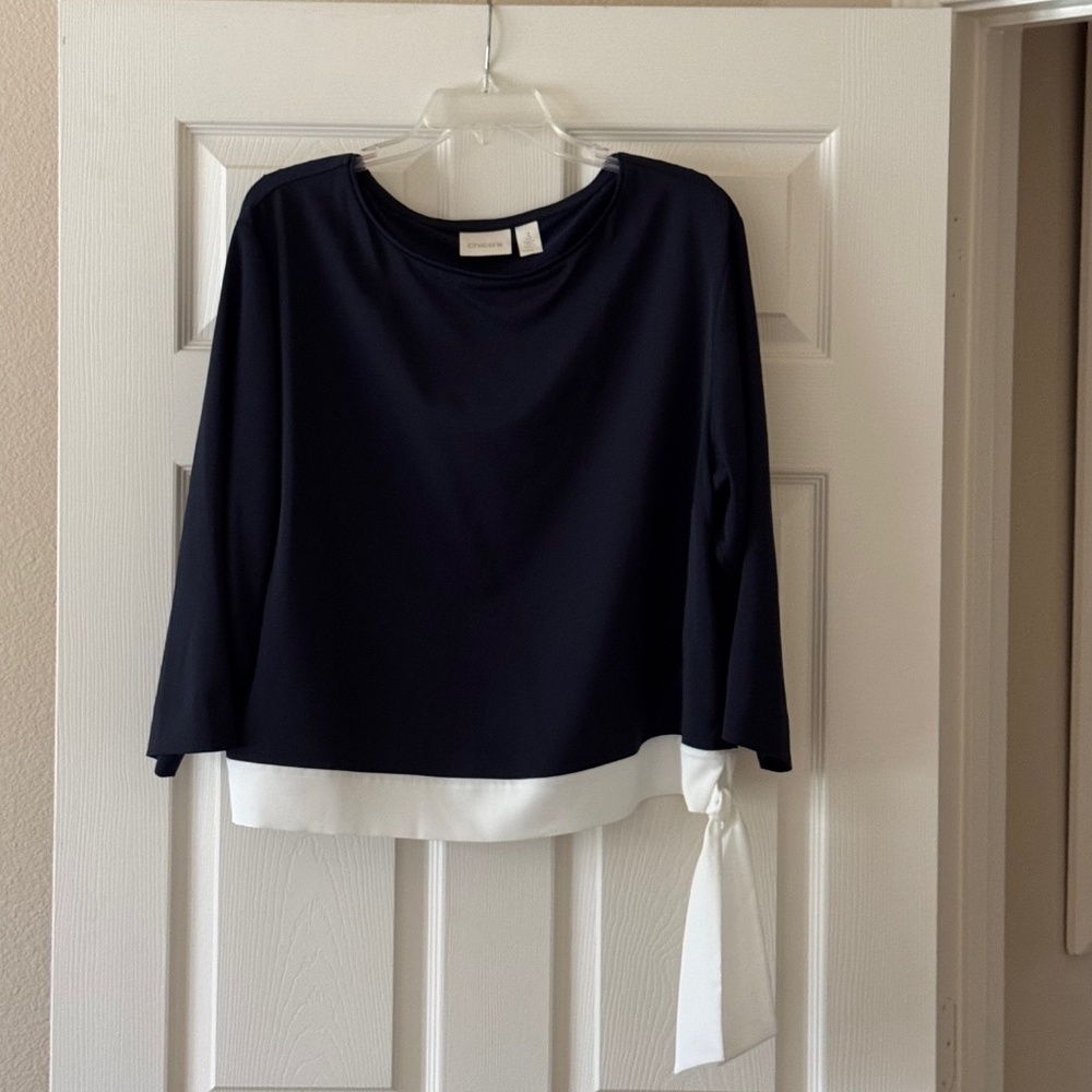 Chico's Navy Blue Blouse. NWOT